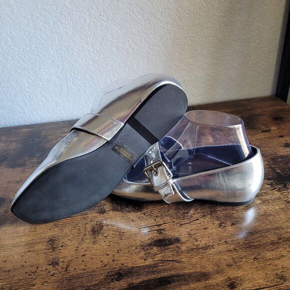 DV DOLCE VITA Womens Gray Silver Mary Jane Flats Mellie Size 7.5 Mat Square Toe - Picture 6 of 6
